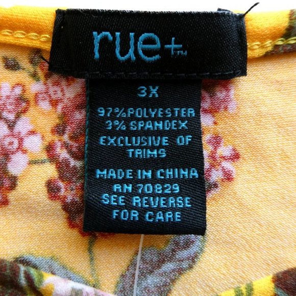 NWT Rue Yellow Floral Dress Size 3X - Picture 7 of 8